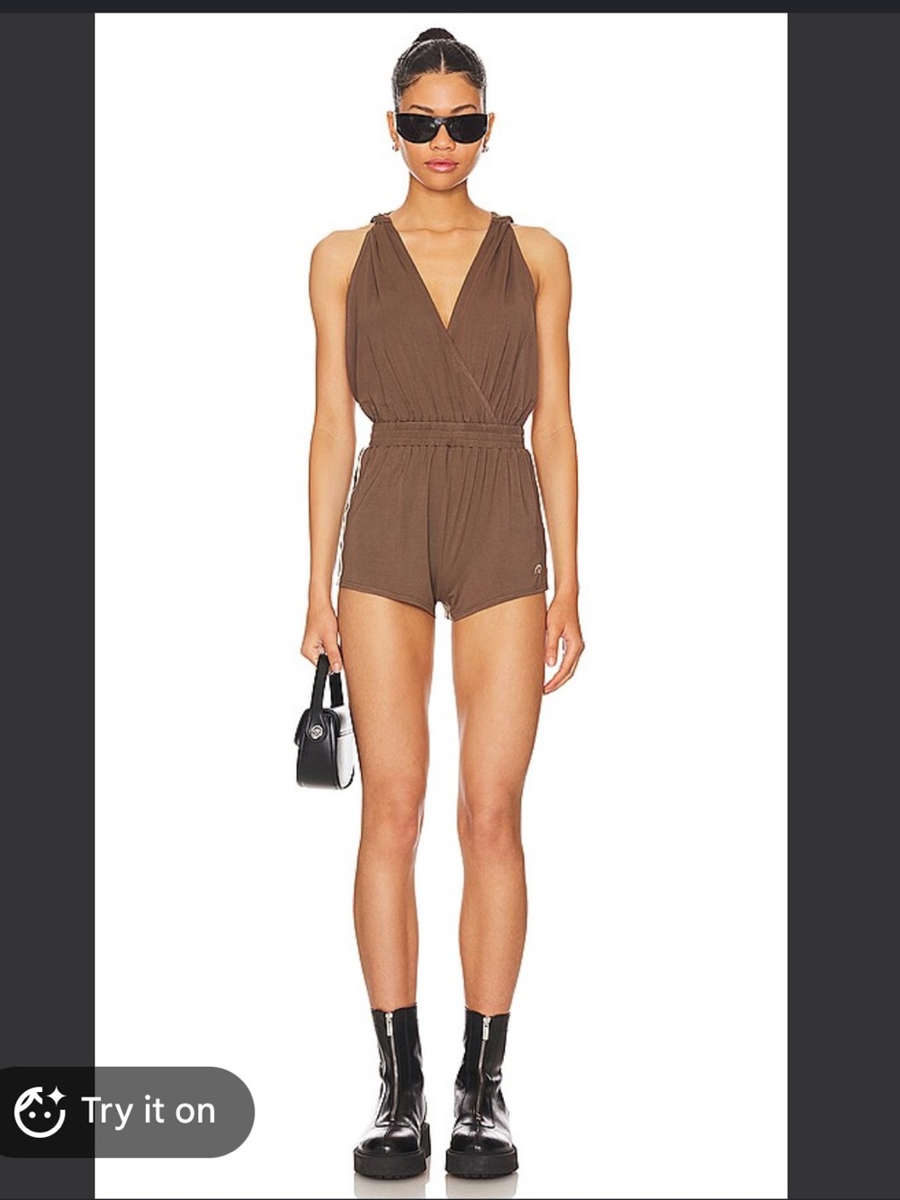 Miaou Olive V-Neck Romper